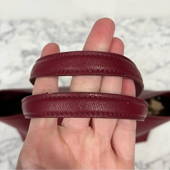 Furla Belvedere Leather Tote Shoulder Bag Red Structured Leather $378 - Picture 14 of 16